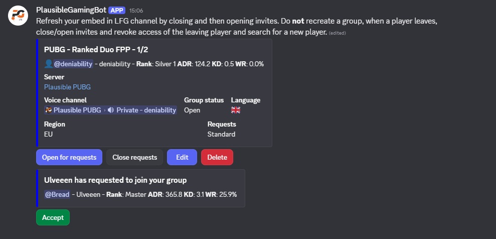 Squads request to join